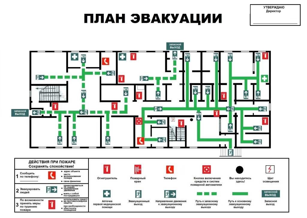 План эвакуации план школа